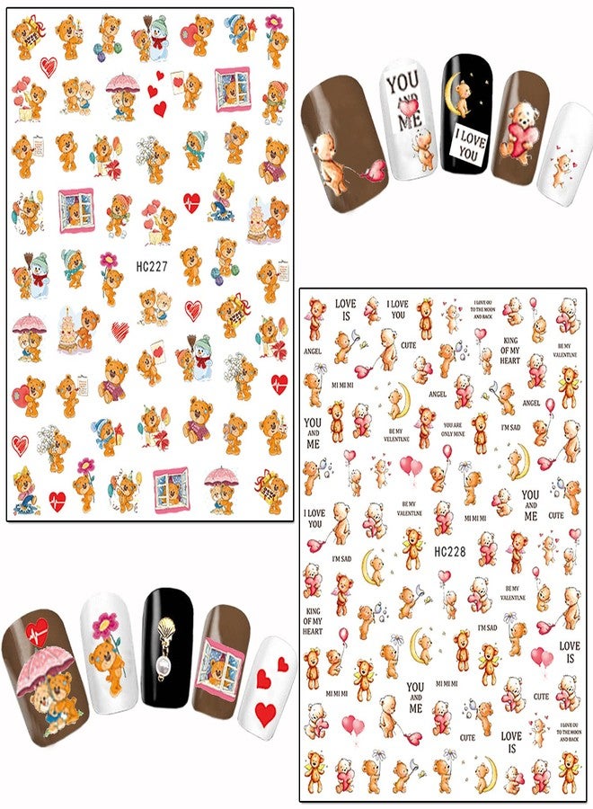 TBRZTR Cartoon Nail Art Stickers, Cute Animal 3D Self-Adhesive Decals Design, Unicorn Bear Dog Cat Flowers Chicken Rabbit Heart Baby Nail Decoration for Women Girls Manicure Charms Acrylic Supplies(8 Sheets) - Image 5
